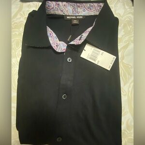 Michael Kors Men buttons done short sleeve soft cotton Black